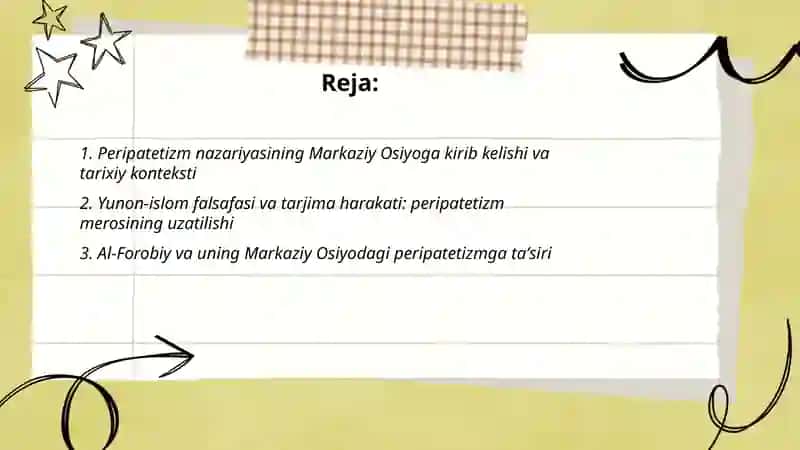 Markaziy Osiyoda peripatetizim anʼanalarining rivojlanishi 2