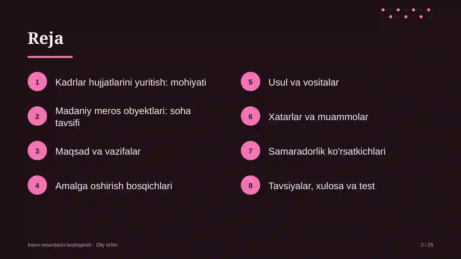 Madaniy meros obyektlarida kadrlar hujjatlarini yuritish 2