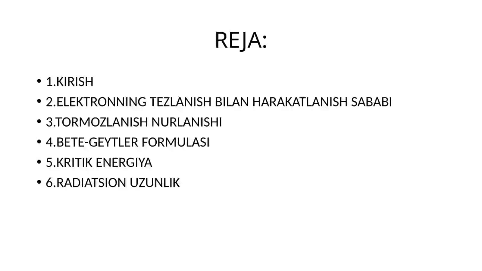 Elektronlarning radiatsion tormozlanishi.Tormozlanish nurlanishi. Bete-Gaytler formulasi. Radiatsion uzunlik.Kritik energiya. 2