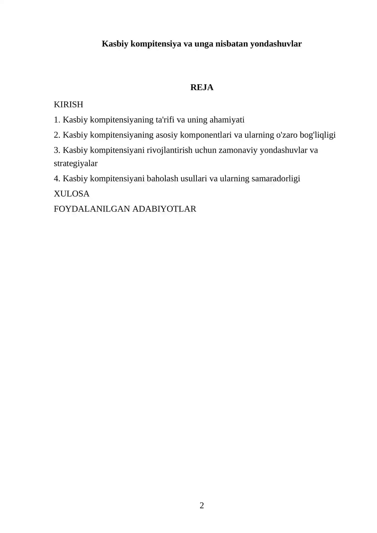 Kasbiy kompitensiya va unga nisbatan yondashuvlar 2