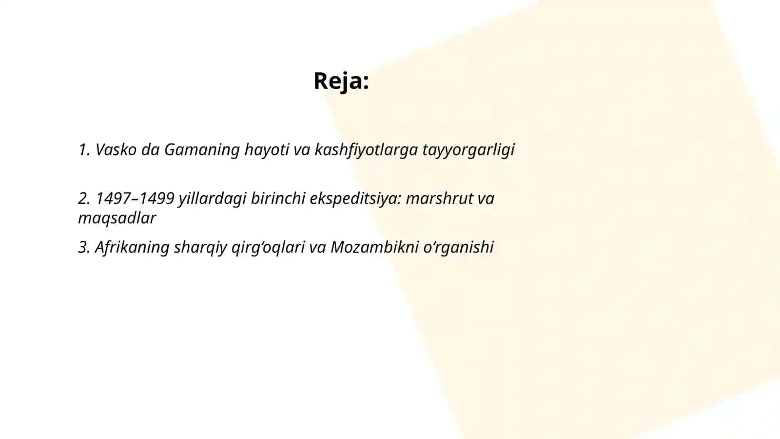 Vasko da Gamaning geografik sayohati 2