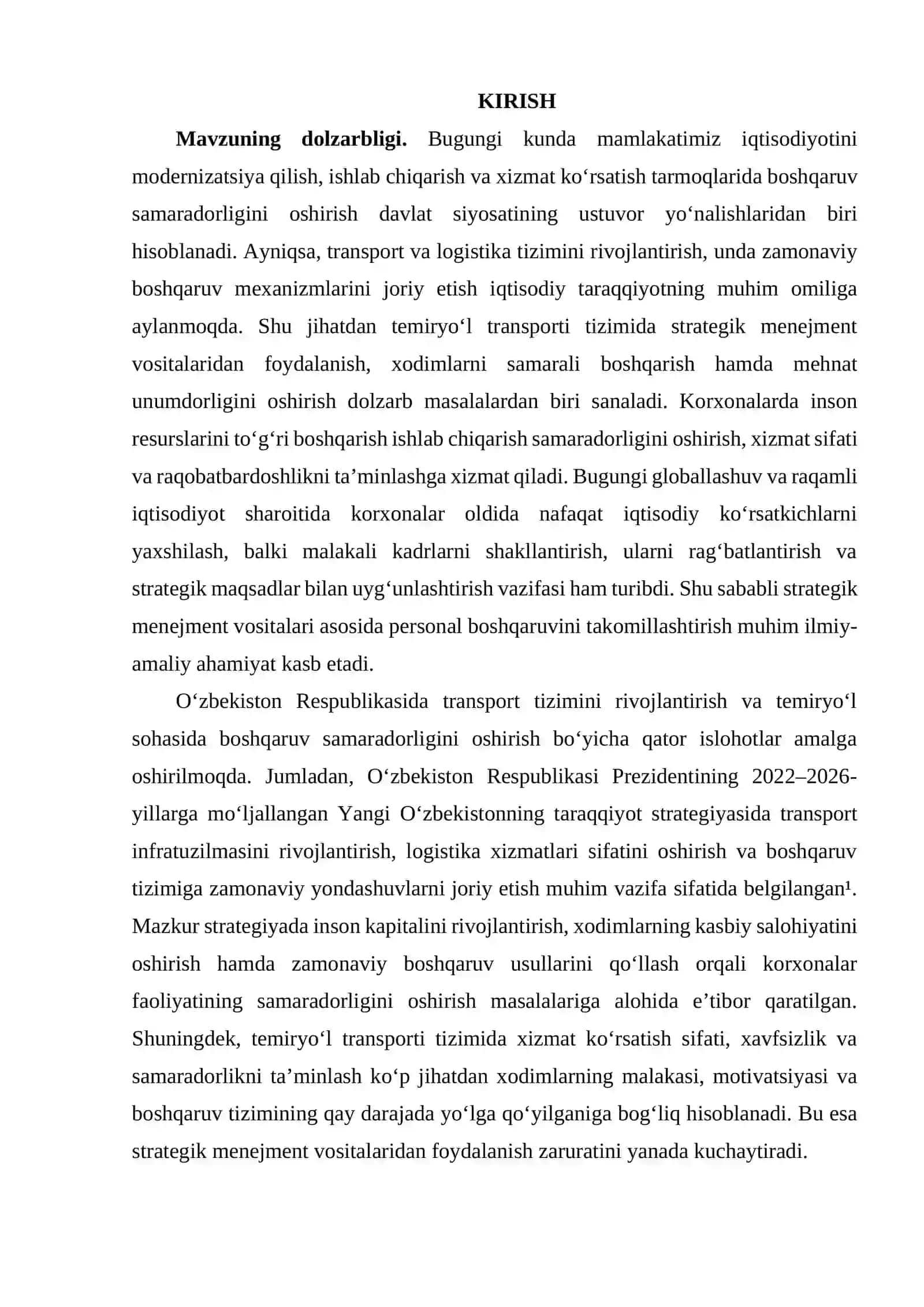 Korxonada strategik menejment va xodimlarni boshqarishni takomillashtirish 2