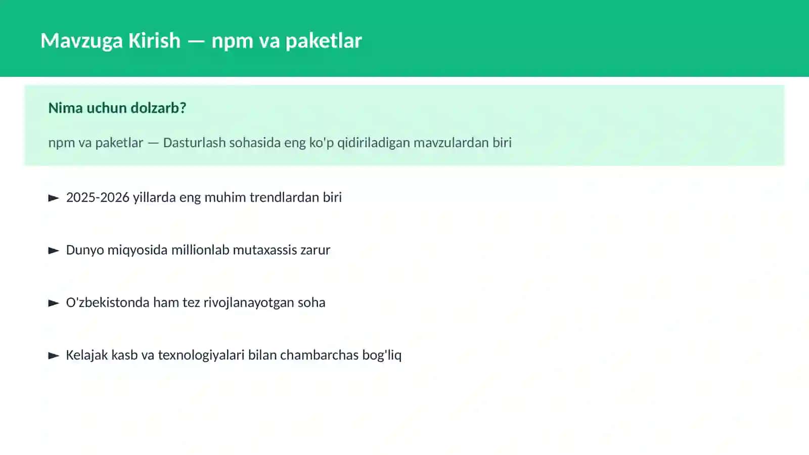 npm va paketlar 2