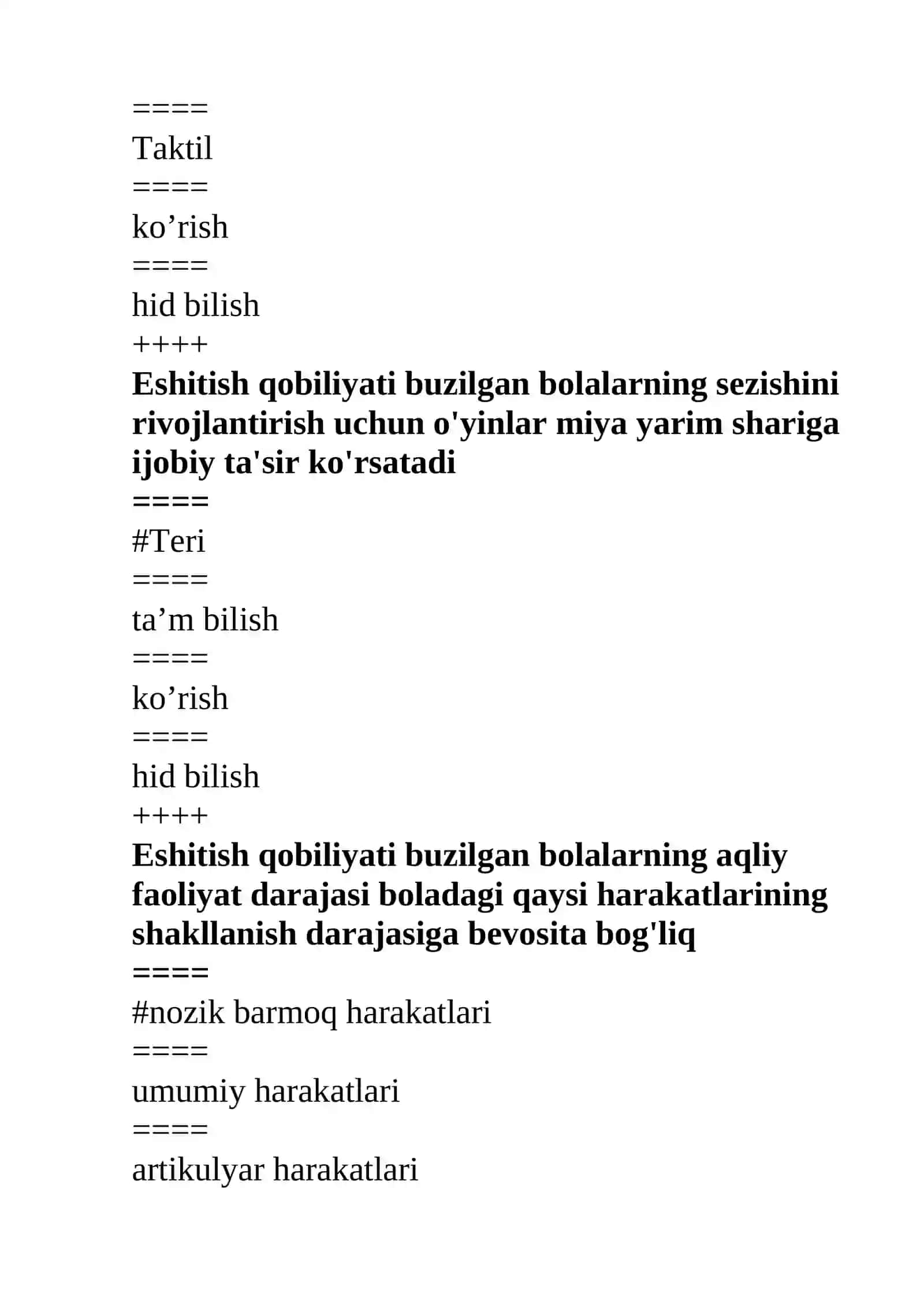 Eshitishida nuqsoni bo'lgan bolalar eksperimental tadqiqoti necha bosqichdan tashkil topadi 2