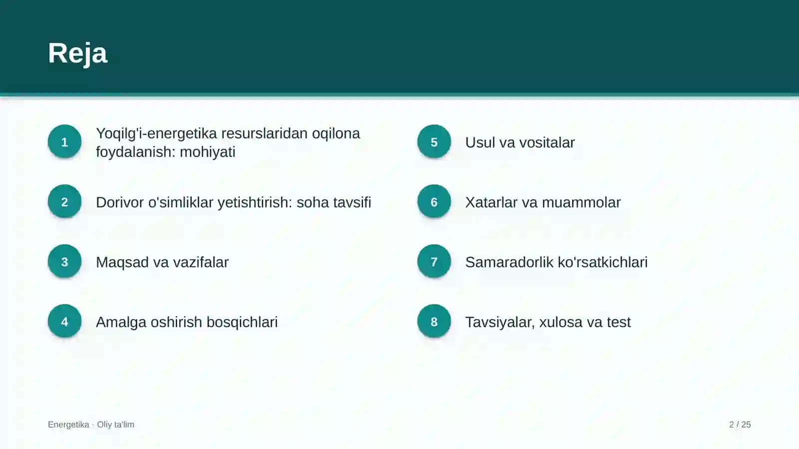 dorivor o'simliklar yetishtirishda yoqilg'i energetika resurslaridan oqilona foydalanish 7448 2