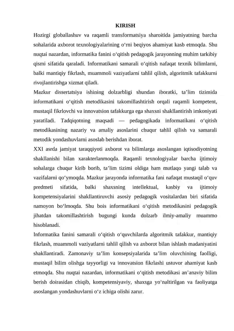PEDAGOGIKADA INFORMATIKANI O‘QITISH METODIKASI 2
