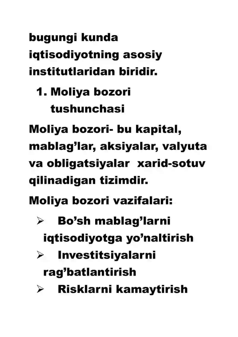 Moliya bozori 2