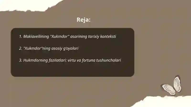 Makiavelling ‘’Xukmdor asari’’ 2