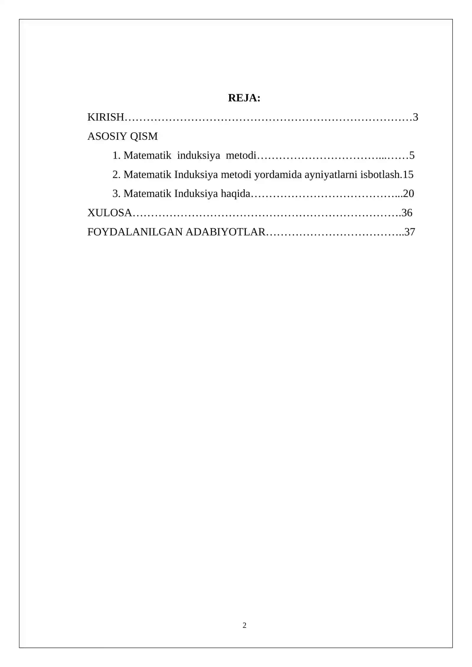 Matematika Induksiya Metodi Yordamida Ayniyatlarni Isbotlash 2