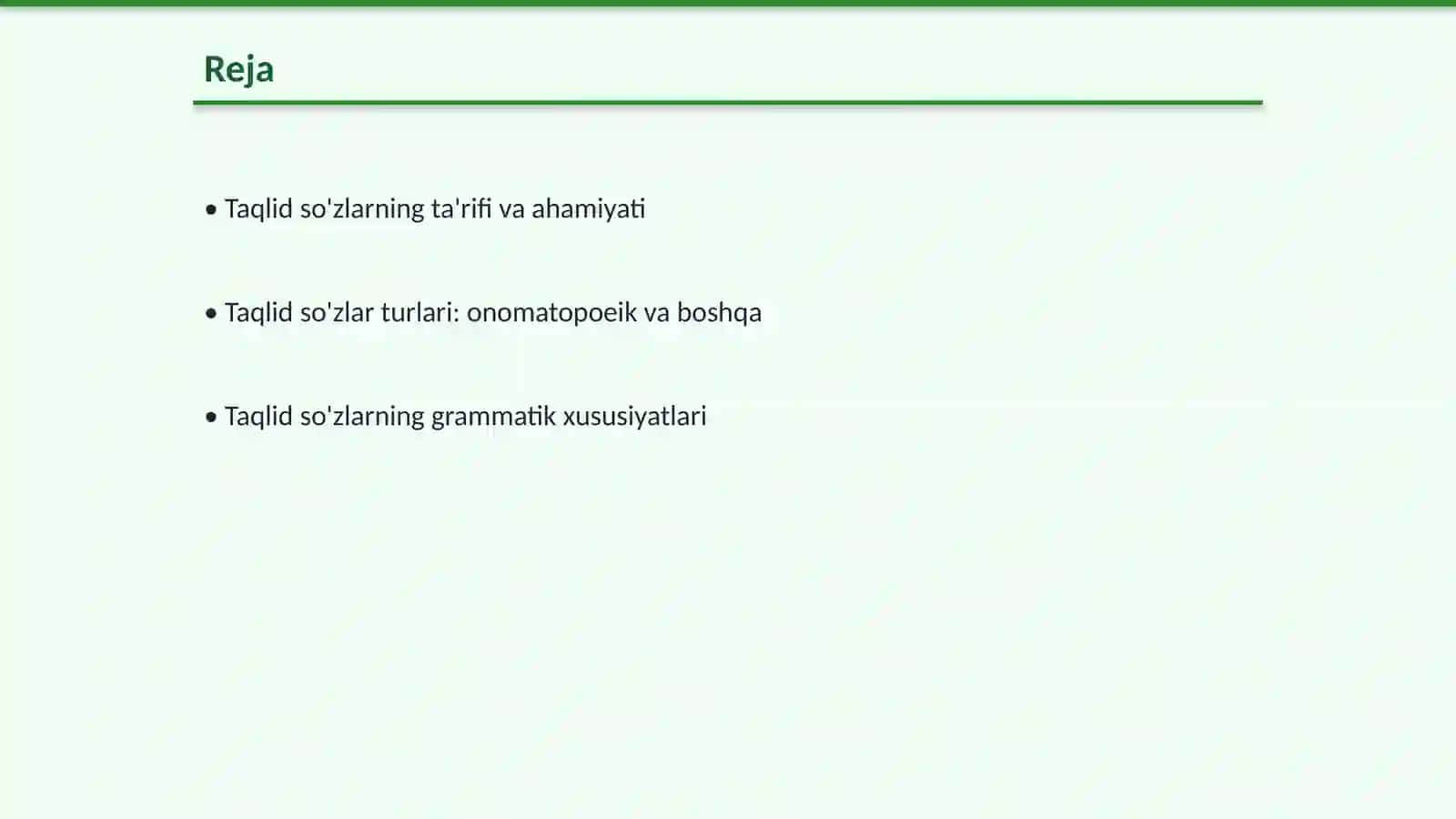 Taqlid soʻzlar. Ularning turlari 2