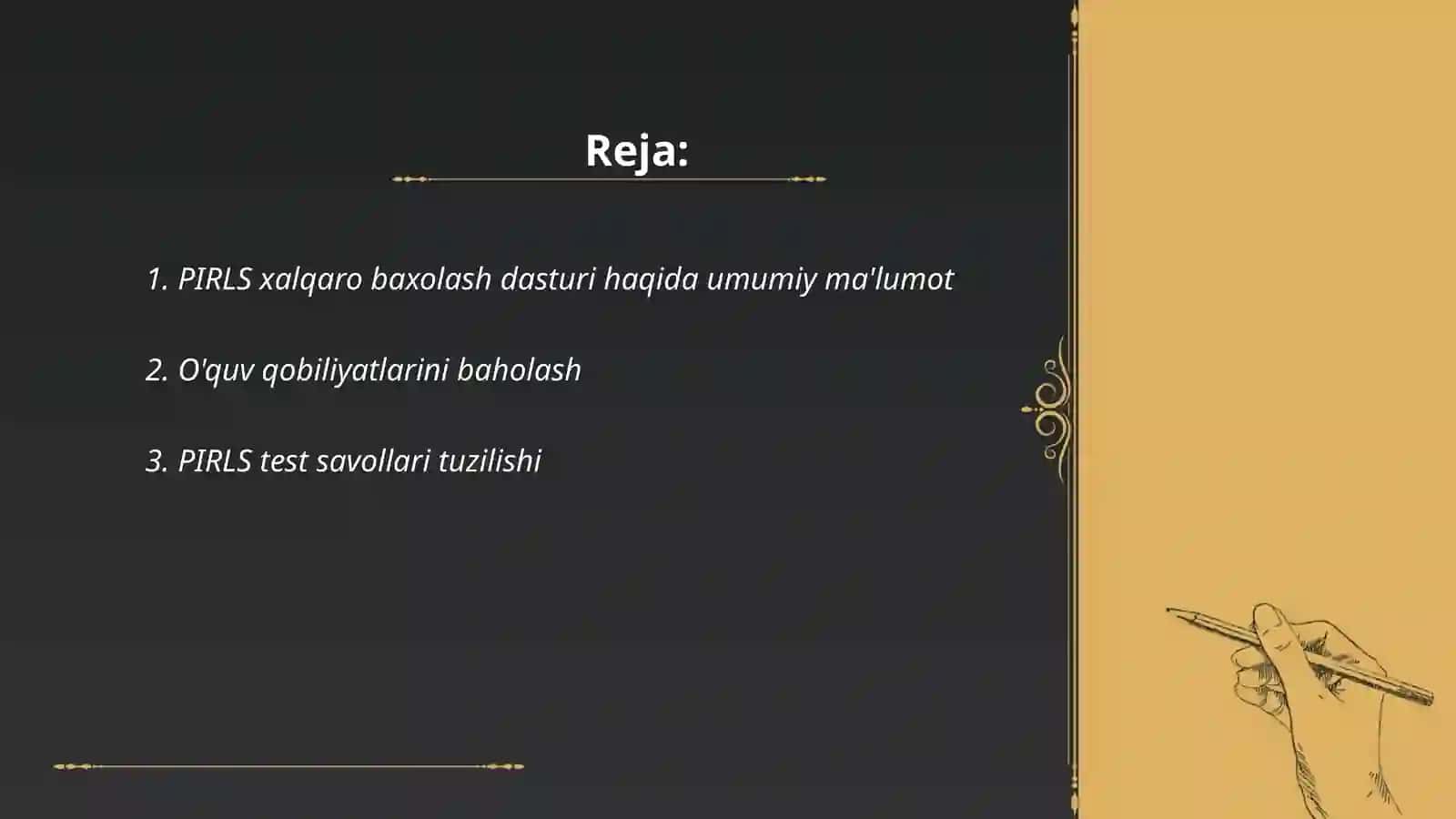 PIRLS xalqaro baxolash dasturi 2