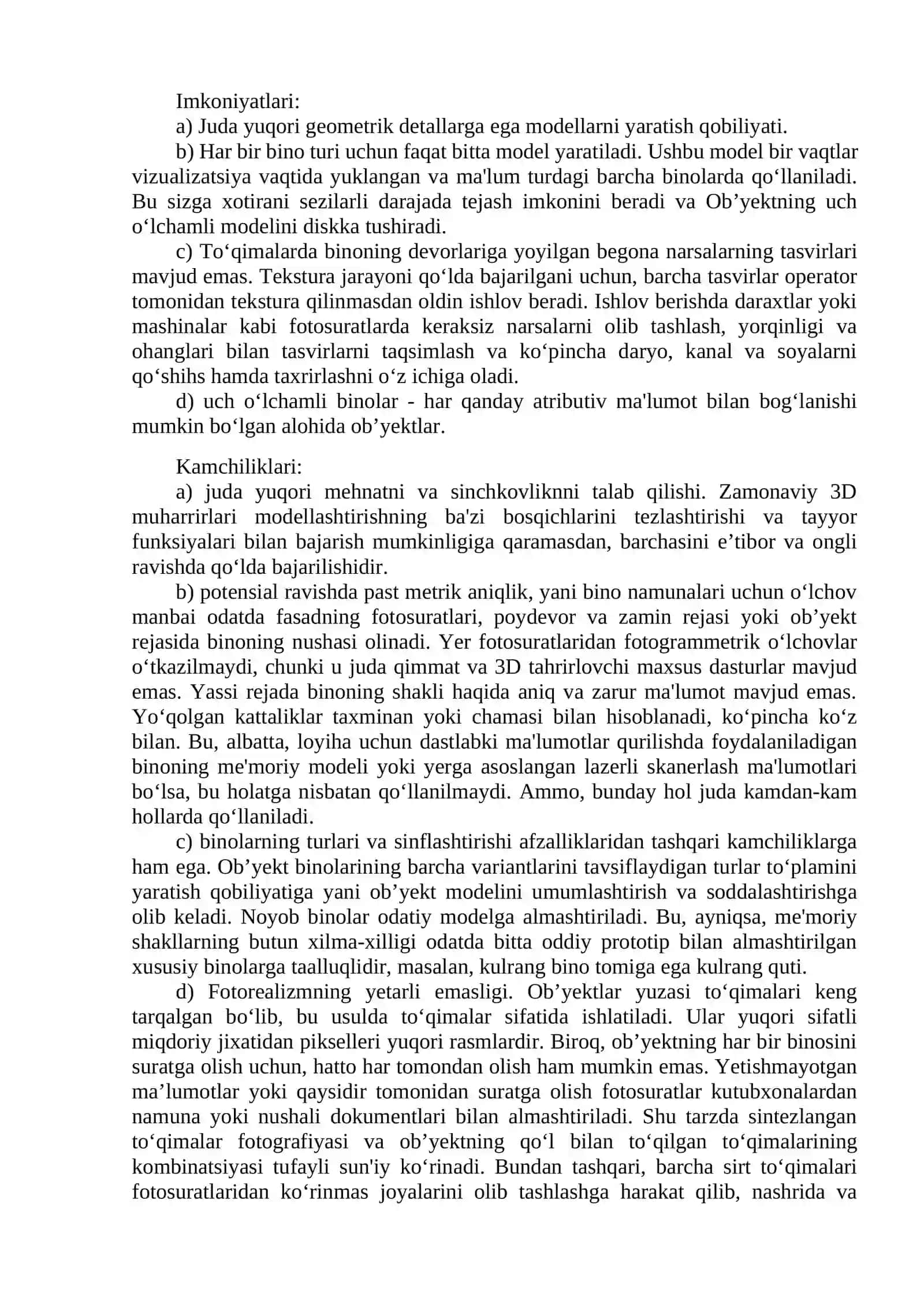 Ob’yektlarning uch o‘lchamli modellarini yaratish uchun asosiy strategiyalar 2
