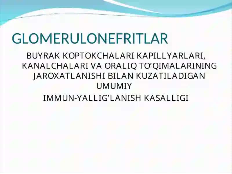 GLOMERULONEFRITLAR 2