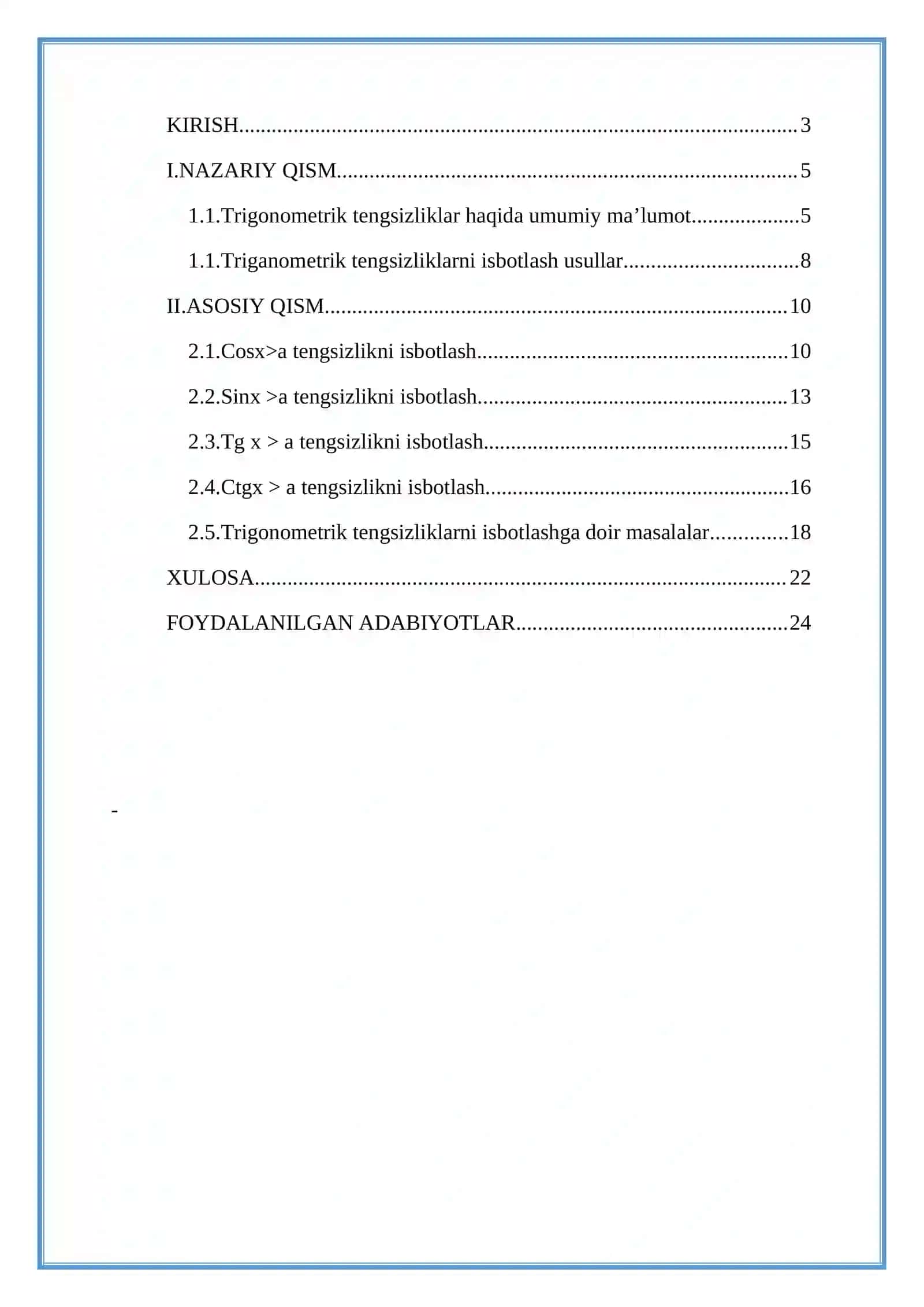 “MAKTABDA MATEMATIK ANALIZ ELEMENTLARI” FANIDAN YOZGAN 2