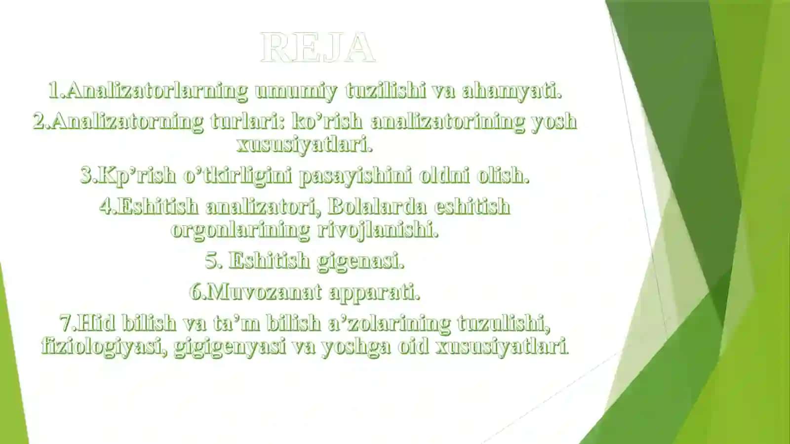 Yosh ko'rish analizatorlari 2