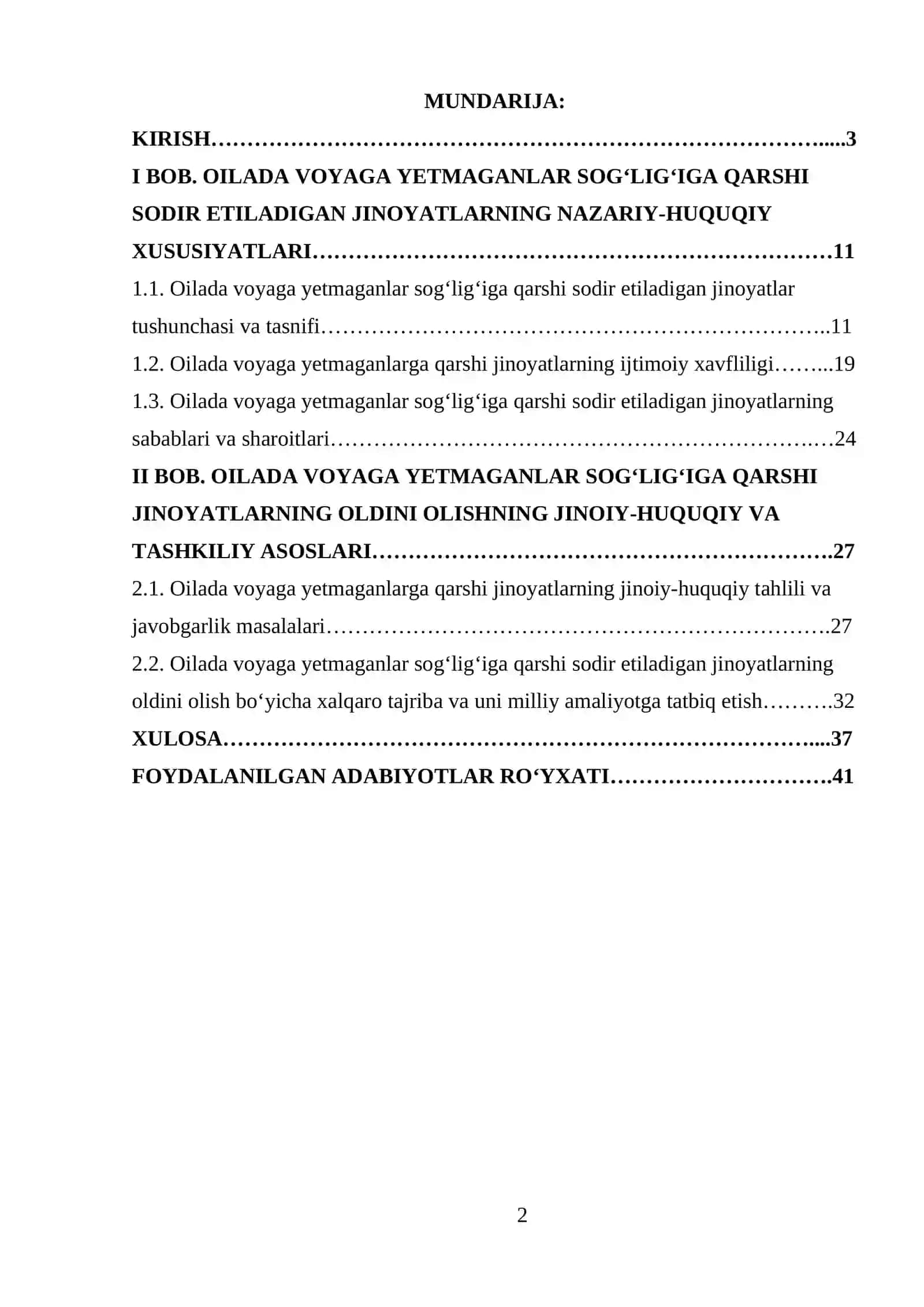 Oilada voyaga yetmaganlarning sog’lig’iga qarshi sodir etiladigan jinoyatlarning oldini olish 2
