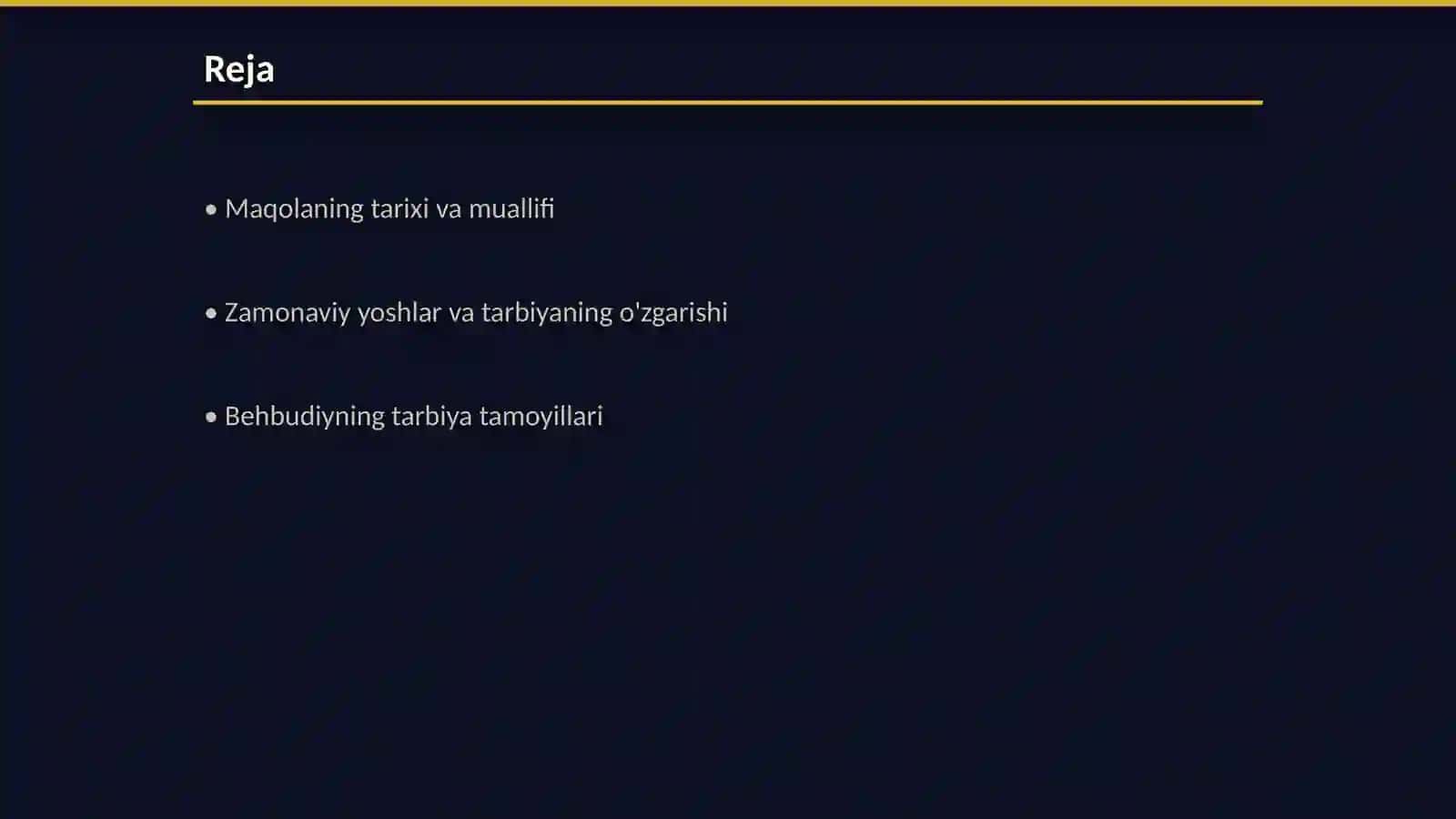 Behbudiyning"Yoshlarga murojaat" maqolasini zamonaviy yoshlar uchun tarbiyaviy ahamiyati izohlab bering 2