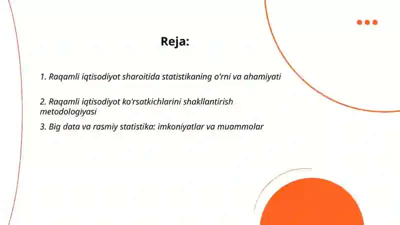 Raqamli iqtisodiyoti sharoitida statistikani tutgan o‘rni va ahamiyati 2