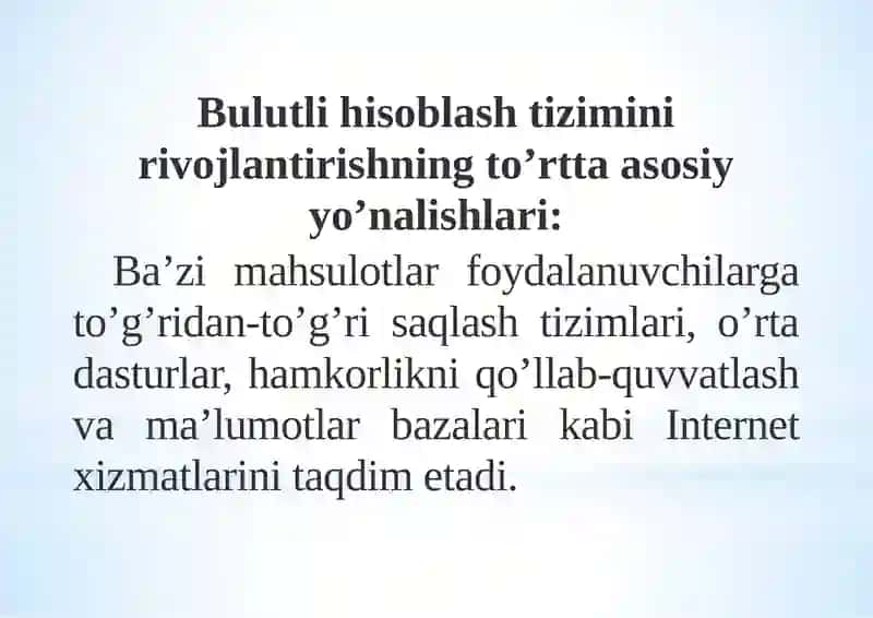 Buluttexnologiyalarining rivojlanishi 2