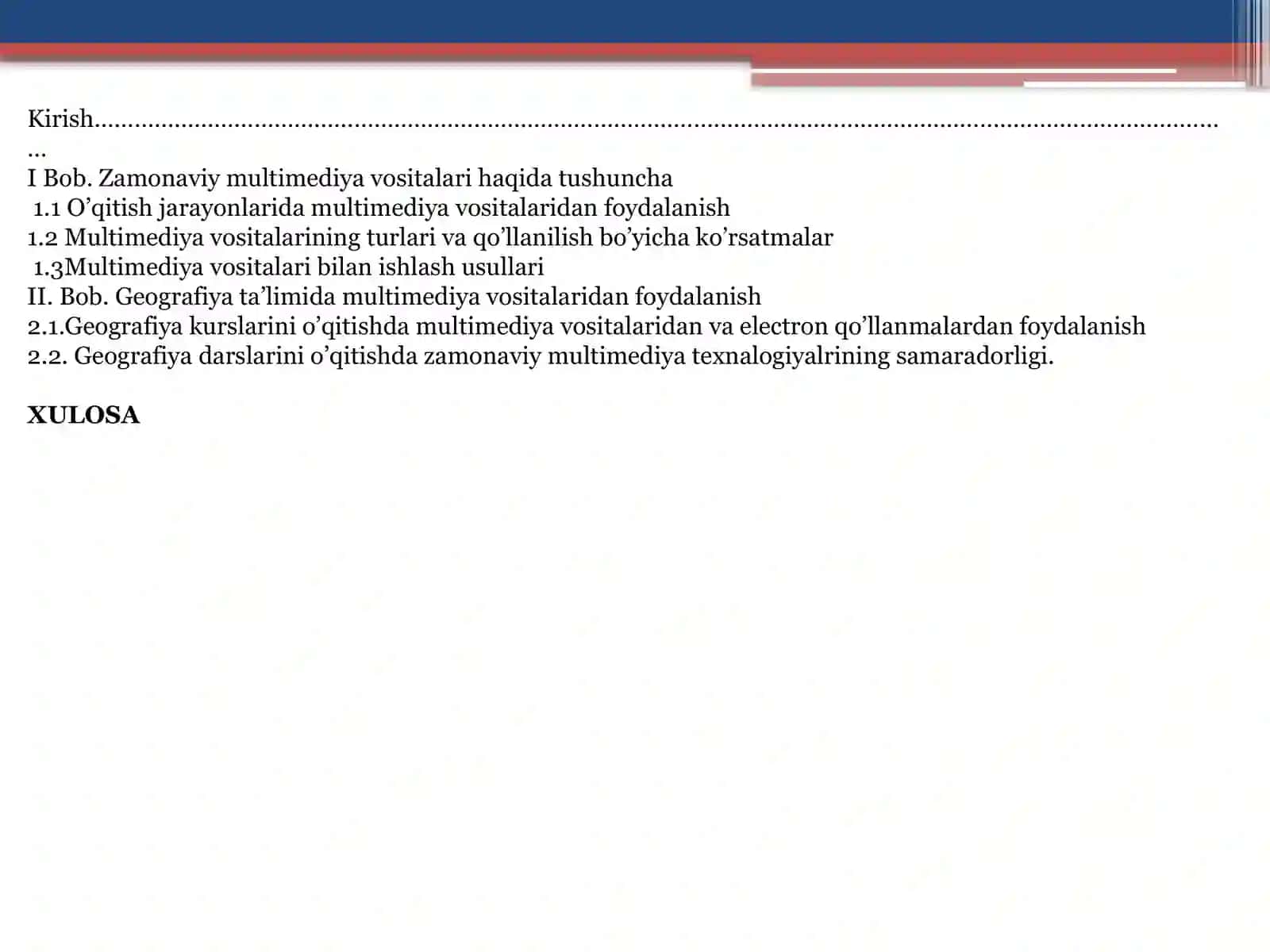 O‘QITISHNING ZAMONAVIY MULTIMEDIA VOSITALARI VA ULAR BILAN ISHLASH USULLARI 2