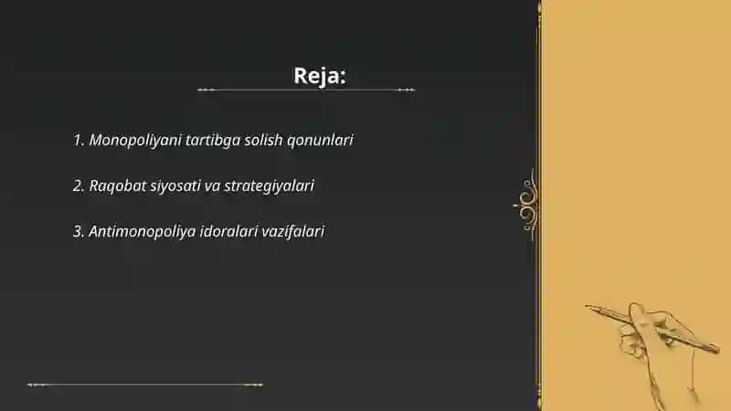 Monopoliyani tartibga solish va adolatli raqobatni taʼminlash 2