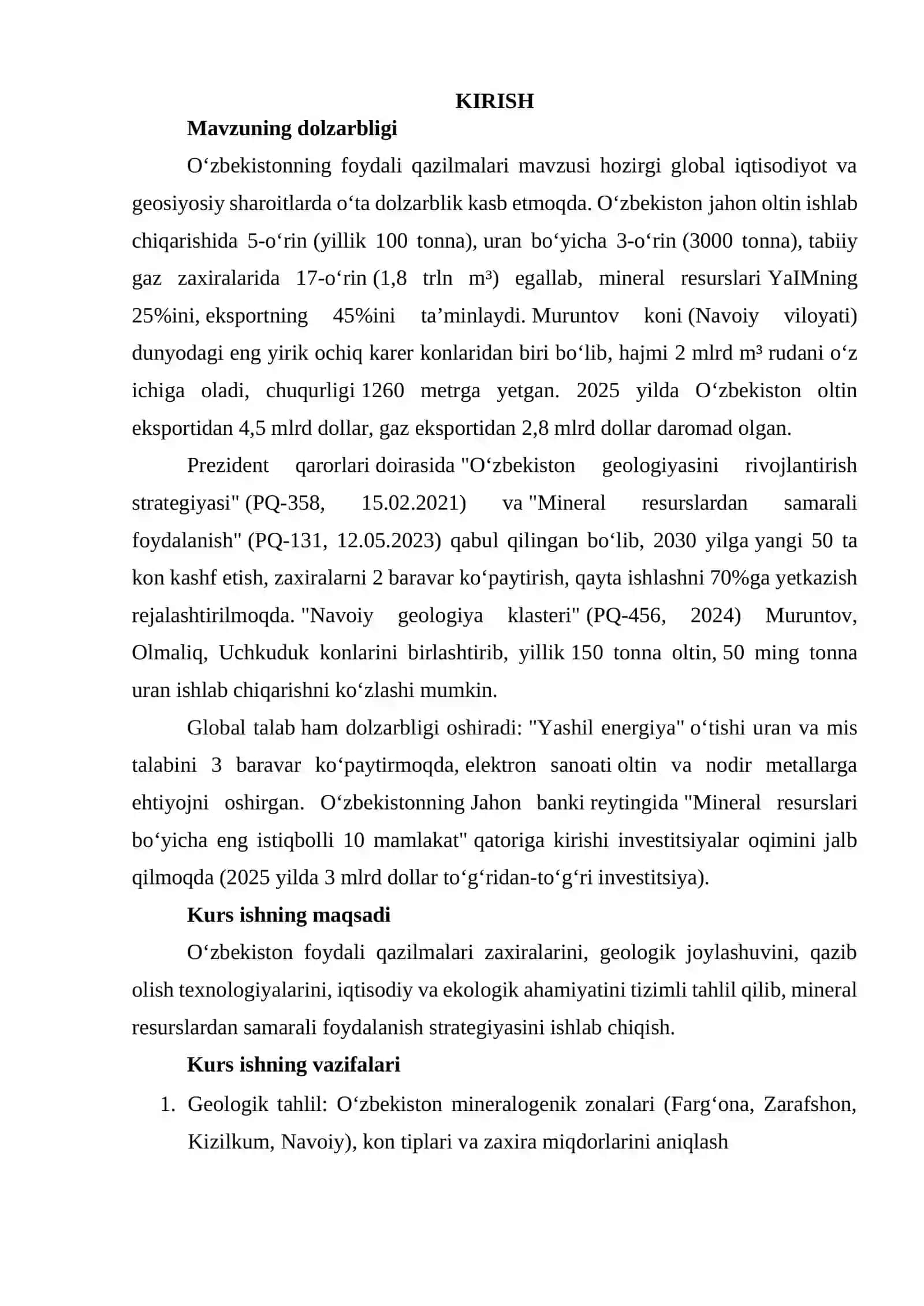 Oʻzbekistonning foydali qazilamalariga 2