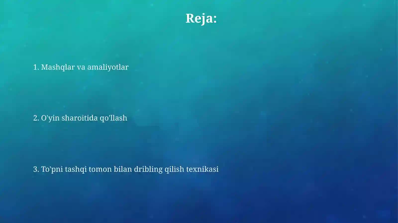 Toʻpni oyoqni tashqi qismi bilan toʻpni olib yurish texnikasni oʻrgatish 2