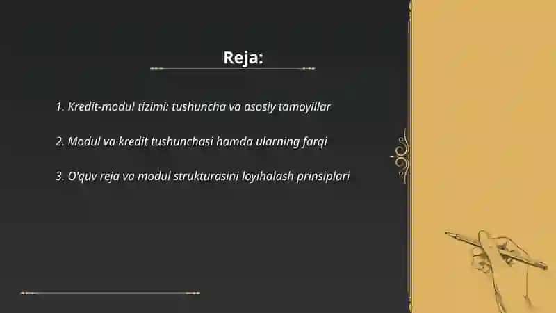 Kredit-modul tizimi haqida tushuncha 2