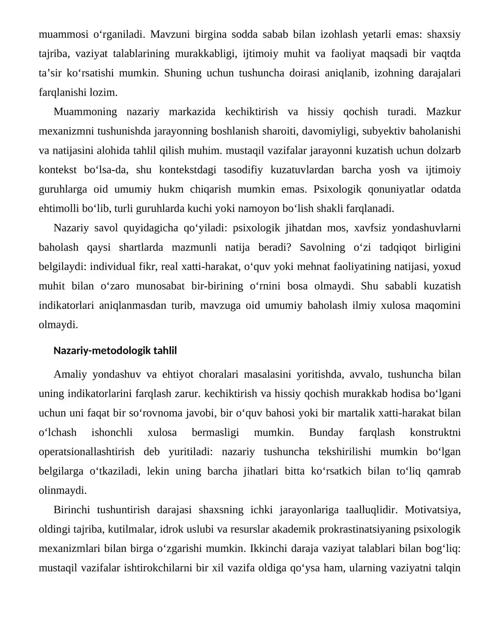 AKADEMIK PROKRASTINATSIYANING PSIXOLOGIK MEXANIZMLARI — RIVOJLANTIRISH VA PROFILAKTIKA YO‘LLARI 2