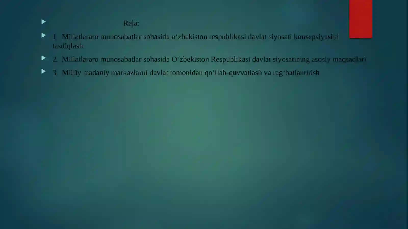 Milatlararo munosabatlarni rivojlanishida milliy va umuminsoniy qadriyatlarni o’rni 2