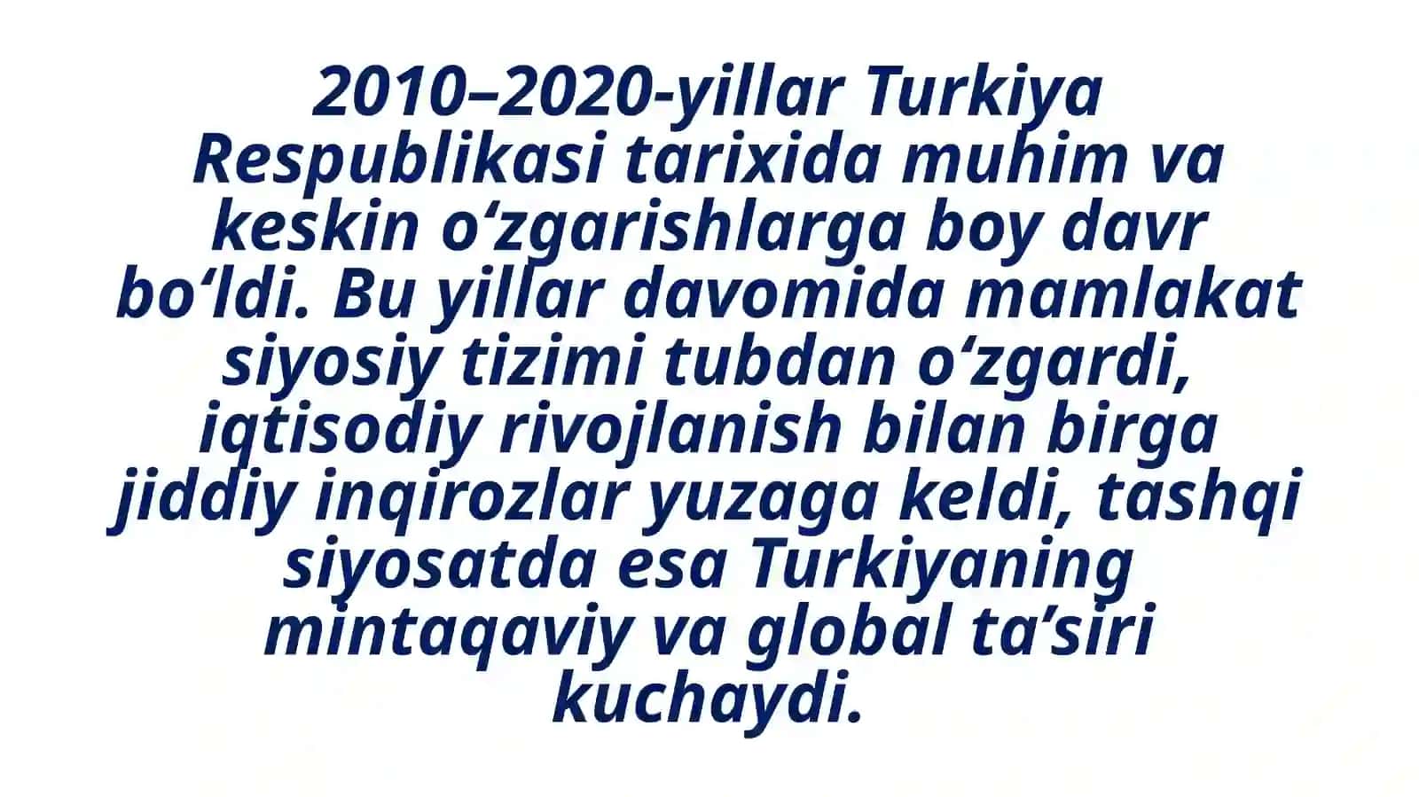 2010-2020-YILLARDA TURKIYA 2