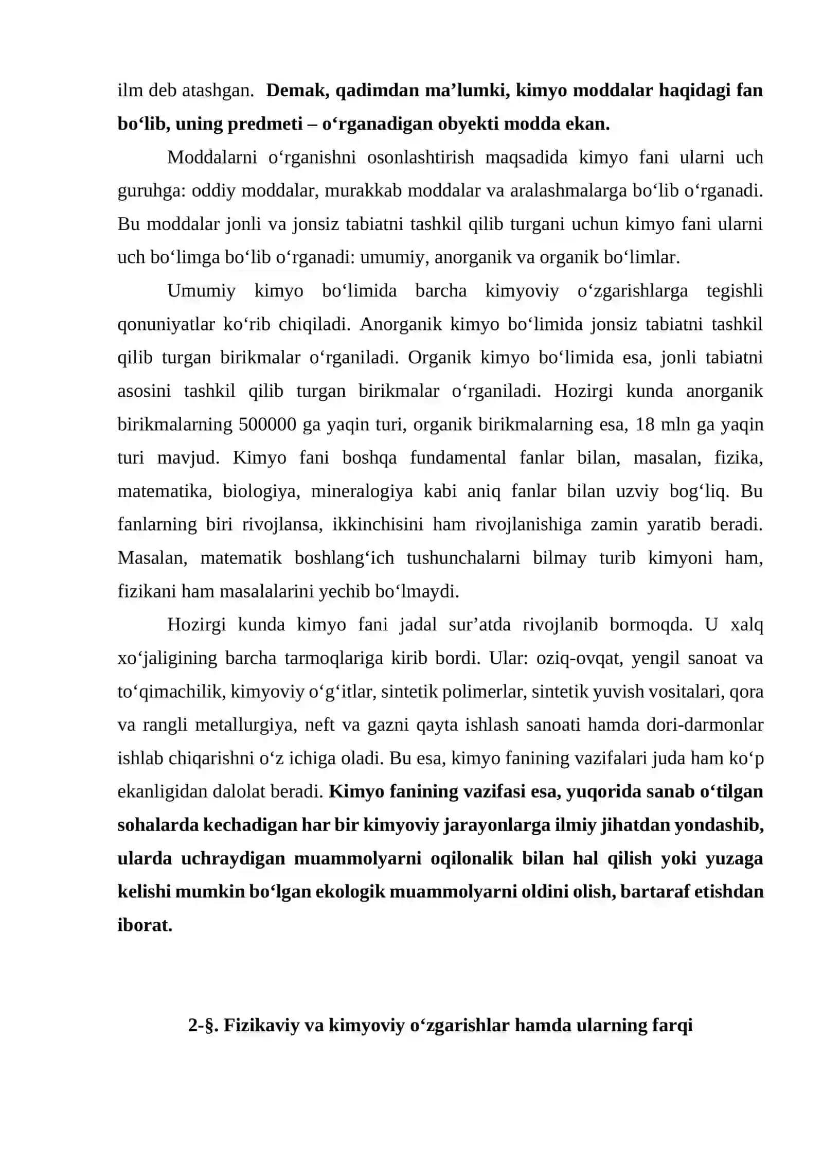 Kimyo fani va uning ahamiyati 2
