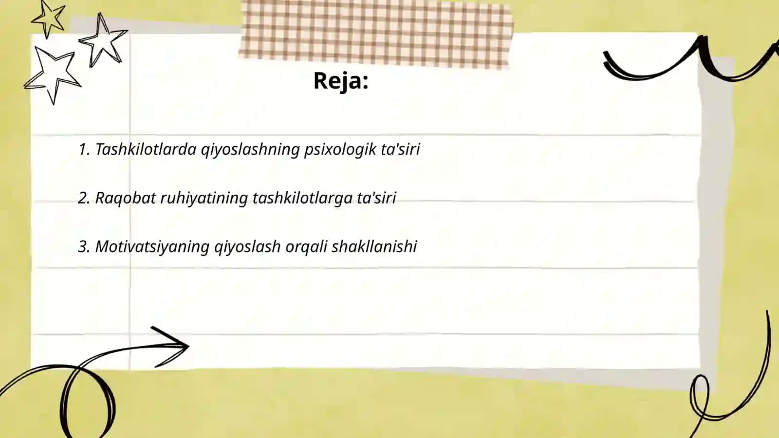 Tashkilotlarda qiyoslash va raqobat: psixologik taʼsirlar 2
