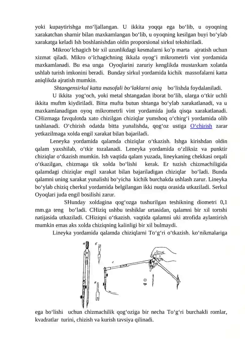 CHizmachilik qurollari va va chizmachilik anjomlari bilan chizishni o‘rganish 2