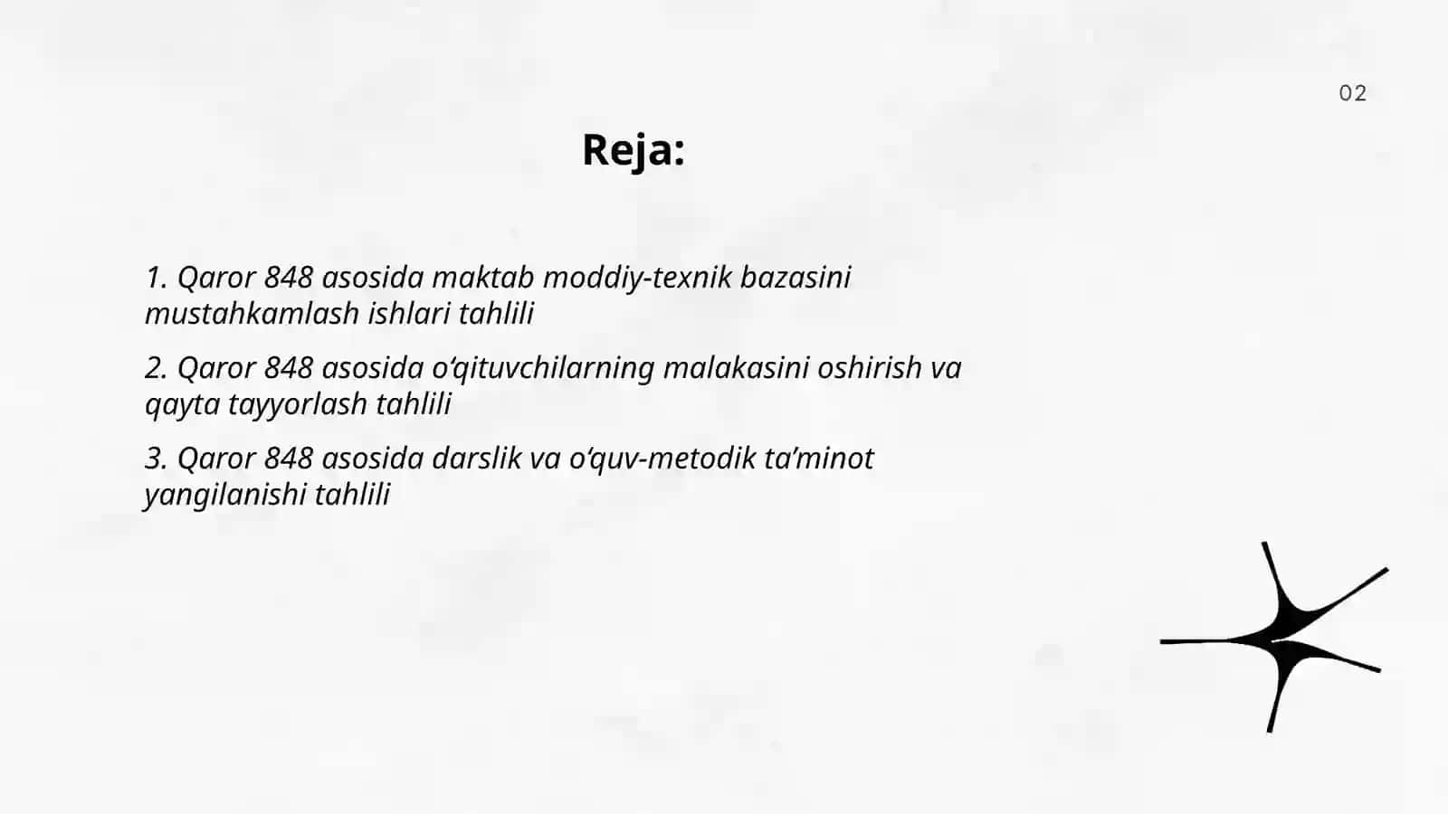 Qaror 848 asosida maktab moddiy-texnik bazasini mustahkamlash ishlari tahlili 2
