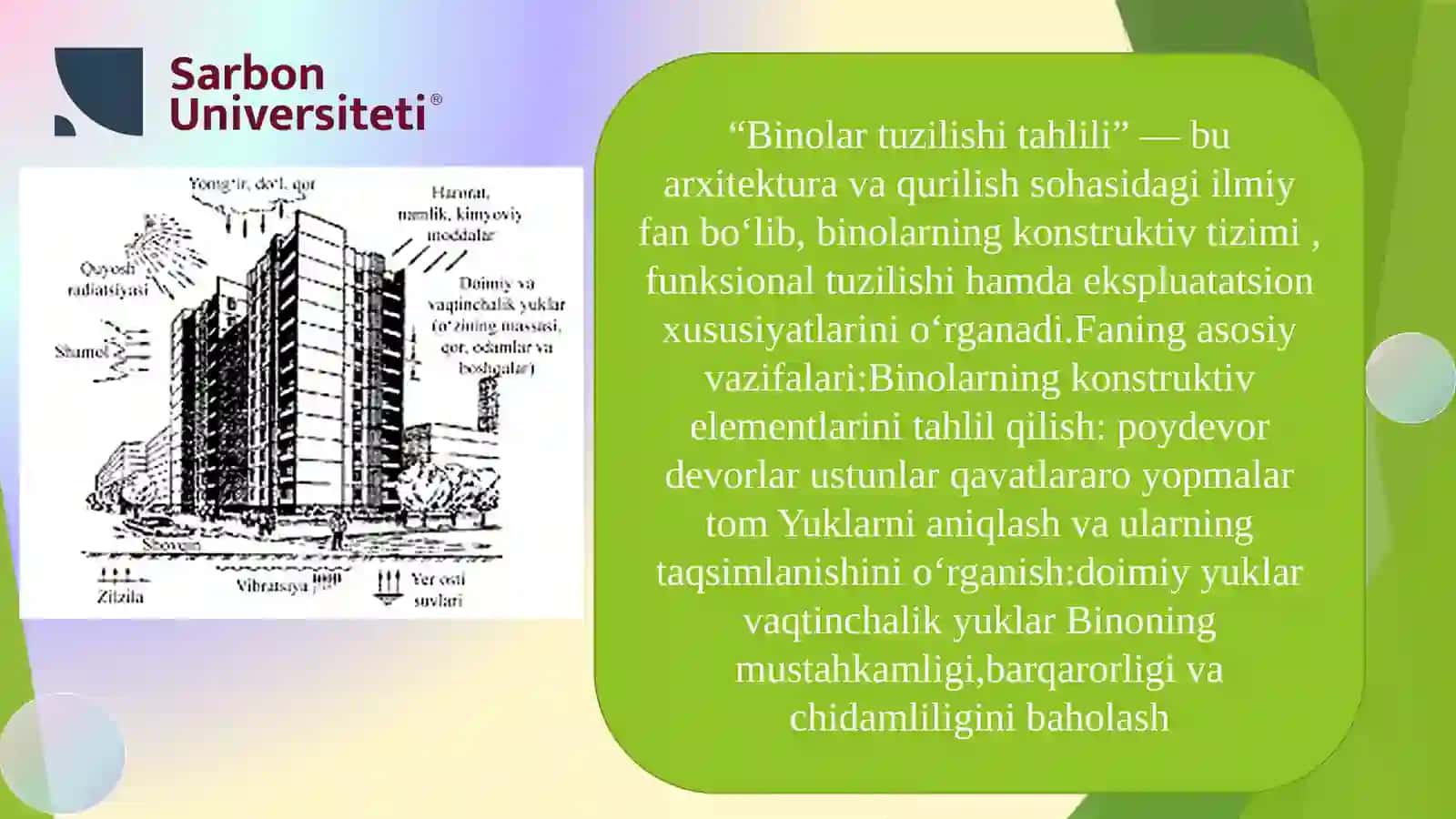 “Binolar tuzilishi tahlili” 2