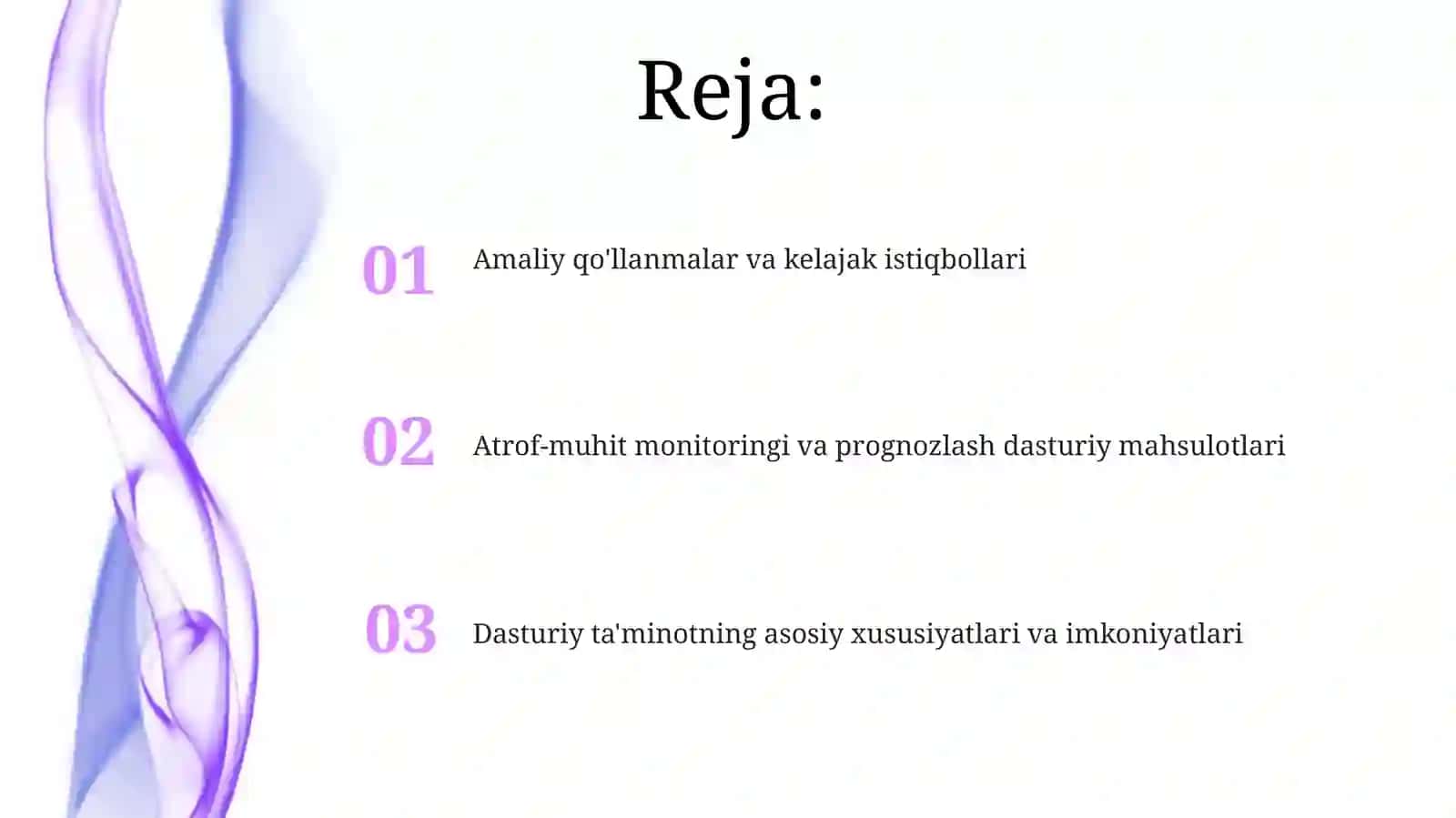 Atrof-muhit monitoringi va prognozlash dasturiy mahsulotlari 2