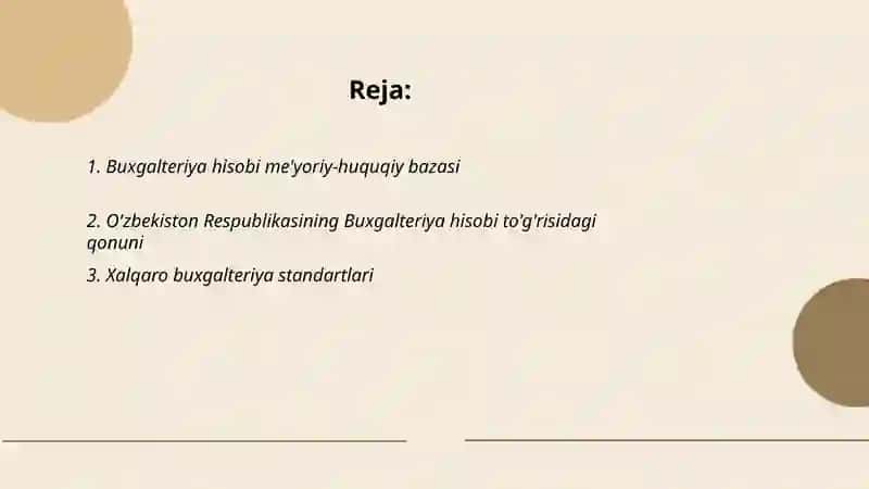 Buxgalteriya hisobining tashkil qilishning huquqiy meyoriy asoslari 2