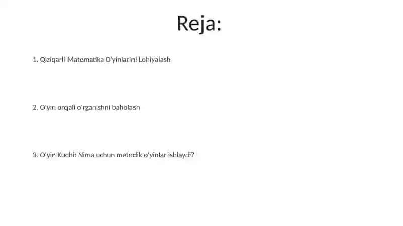 Matematika darslarida metodik o’yinlar 2