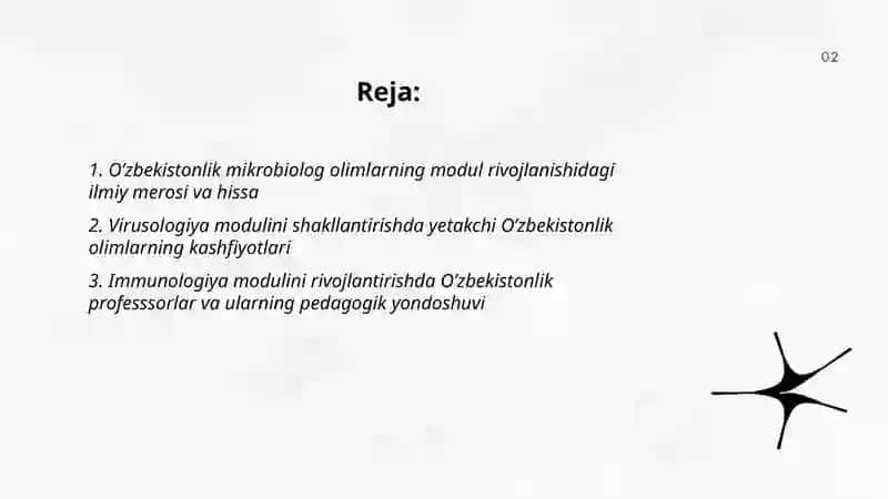 Mikrobiologiya, Virusologiya, Immunologiya va Parazitologiya modulini rivojlanishiga hissa qo’shgan O’zbekistonlik yetakchi olimlar 2