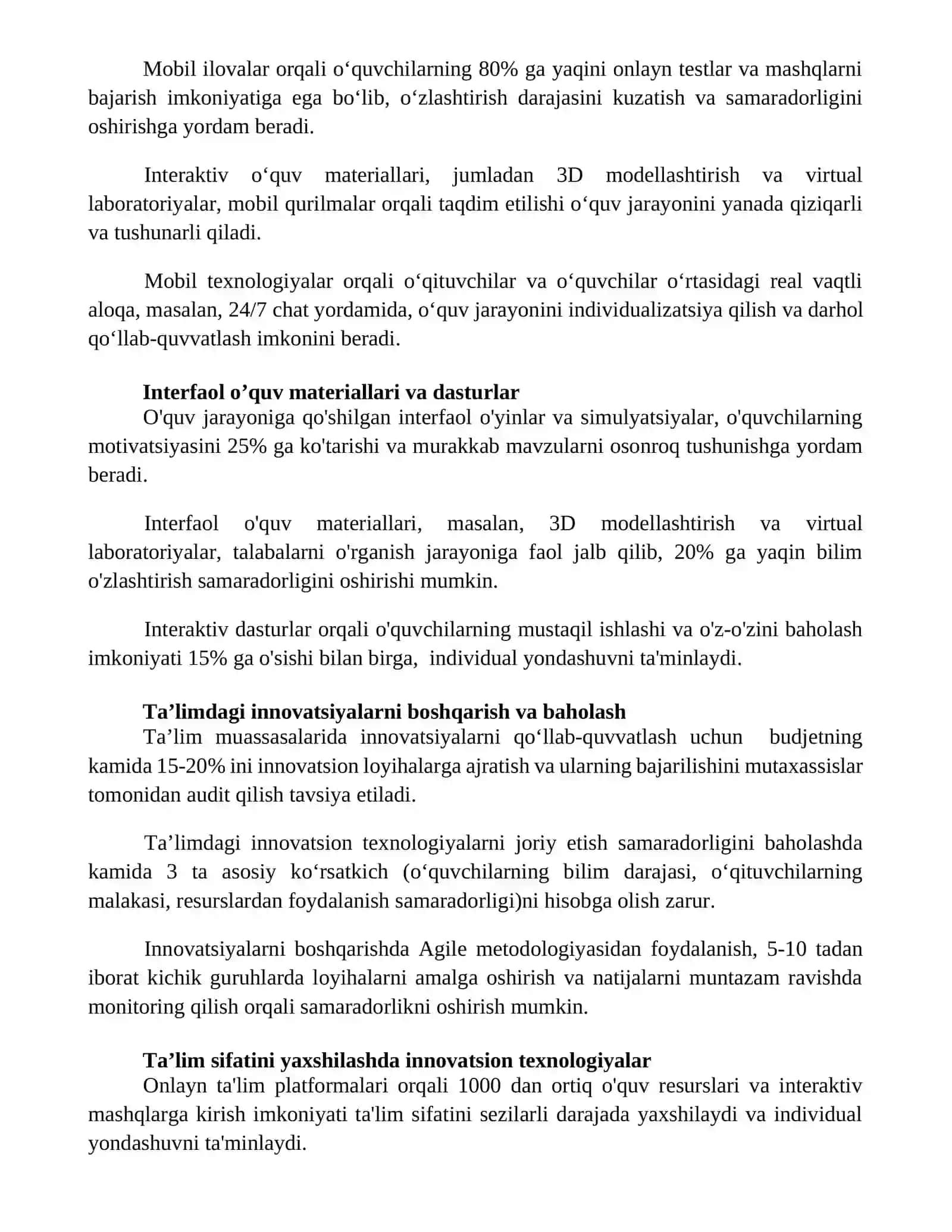 Inavatsion texnalogiyalar ta'lim sifatini oshirish manbai sifatida 2