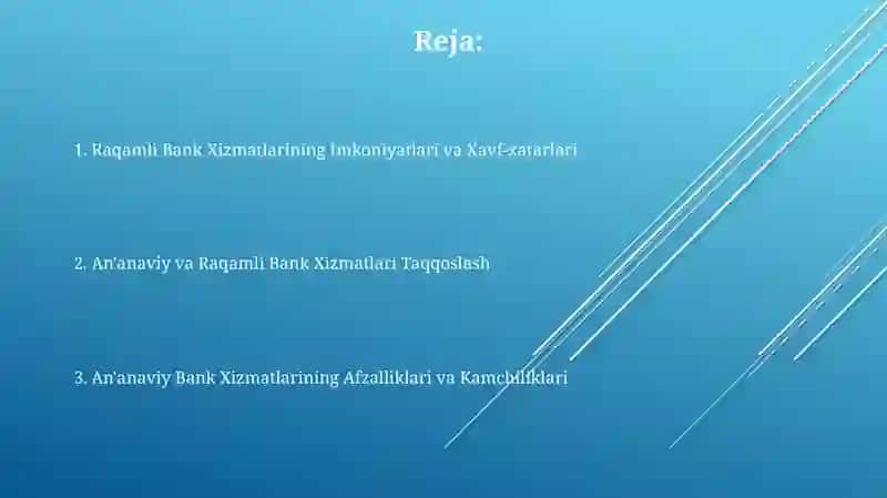 Ananaviy banklar va raqamli banklar xizmatlari 2