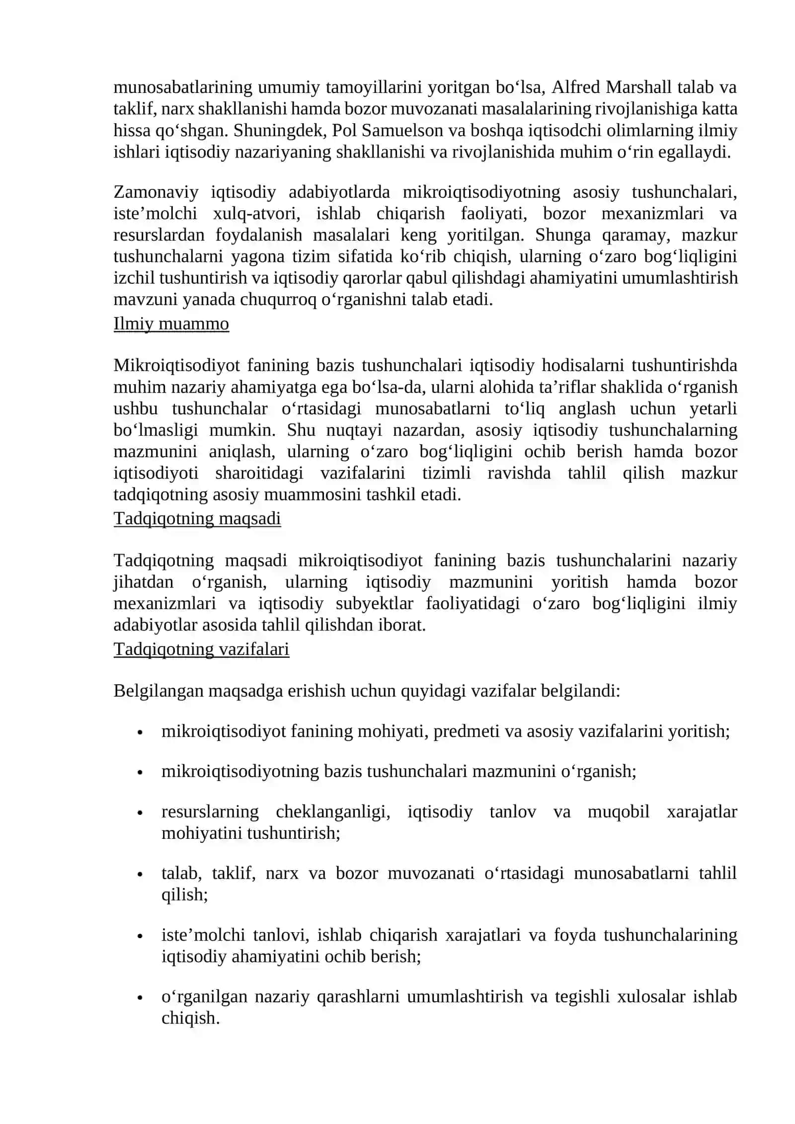 Mikroiqtisodiyotning bazis tushunchalari 2