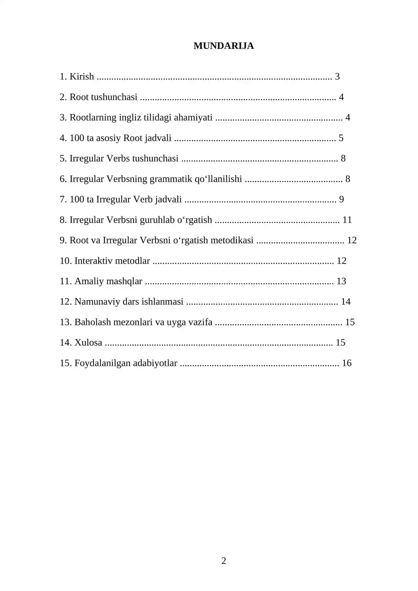 ROOTS AND IRREGULAR VERBS 2