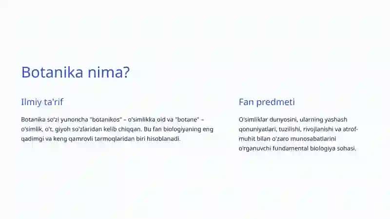 Botanika fanining predmeti 2