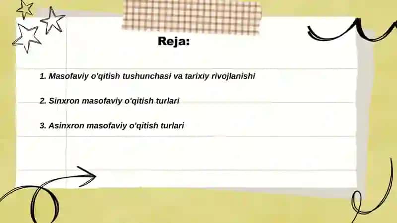 Masofaviy o'qitish tizimlari va turlari 2