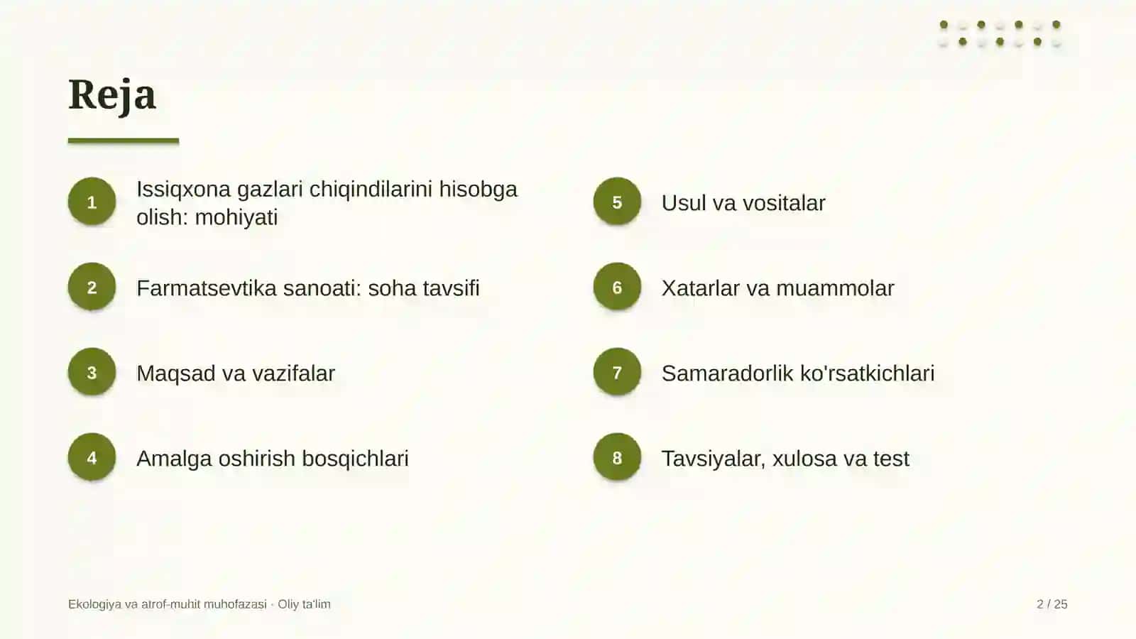 Farmatsevtika sanoatida issiqxona gazlari chiqindilarini hisobga olish 2