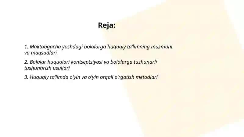 Maktabgacha yoshdagi bolalarning huquqiy taʼlimi 2