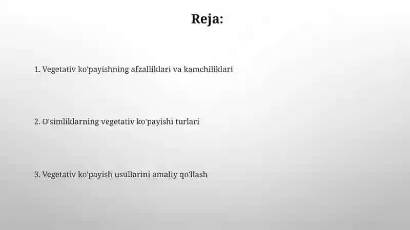 Vegetativ ko'payishning afzalliklari va kamchiliklari 2