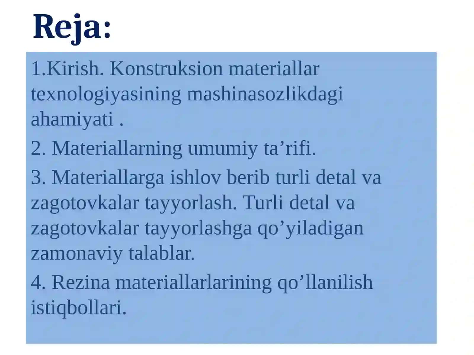 Konstruksion materiallar texnologiyasining mashinasozlikdagi ahamiyati 2